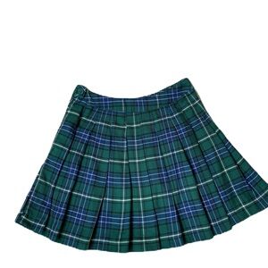 Plaid Green Women's Skater Miniskirt